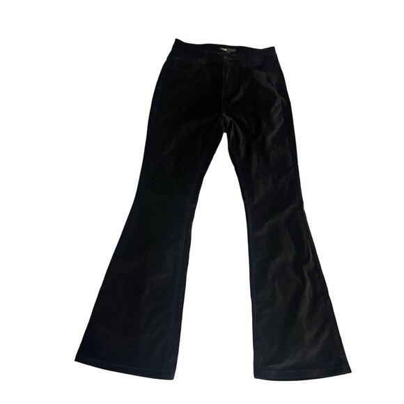 Maje Pramy Flare-Leg Velvet Pants in Black - Picture 3 of 7
